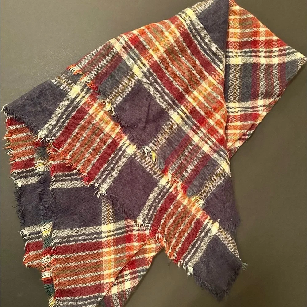Cozy oversized blanket plaid scarf